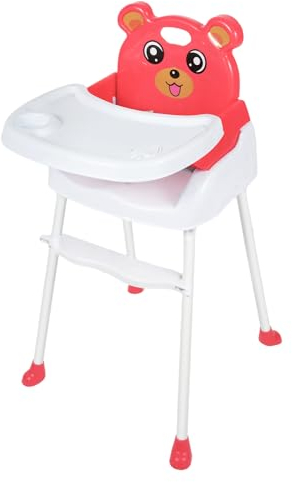 Hochstuhl Baby Essen Stuhl Höhenverstellbar Kinderhochstuhl Baby Hochstuhl mit Tablett & Sicherheitsgurt, 4 in1 Babystuhl ab Geburt im Alter von 1-4 Jahren, 80kg Tragfähigkeit (Rosa)