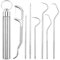 Filo Interdentale, Set Di Stuzzicadenti In Acciaio Inox 304 7 Pezzi Pulizia Denti Filo Interdentale Portatile In Metallo Stuzzicadenti Set Di Secchi Per La Conservazione Toothpicks Filo