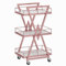 JKAVPPT Metallwagen for Spa-Trolley, Trolley-Wagen for Schönheitssalons, 3-stufiger Allzweck-Manikürewagen, rollender Friseurwagen mit Rädern, Schubladenablagen for die Maniküre des Friseurs(Pink)