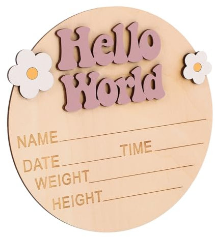 ANDRESLAD Neuer Titel Holzschild Zur Geburtsankündigung Neugeborenen Namensschild Für Babyfotos Meilenstein-plakette Aus Dekoration Für Babyparty Kinderzimmer