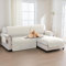 BellaHills 100% Wasserdicht Sofabezug L Form (205cm) Sofa Überzug für Kinder Hunde Katze, Weicher Sofabezug rutschfest Sofa Auflage, Beige