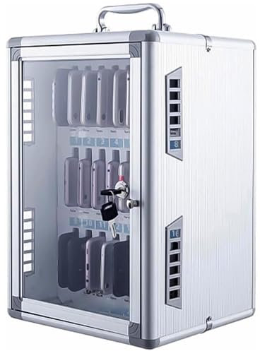 Handy Safe Schule Handybox 24/36 Slots Aluminiumlegierung Handygarage Wandmontierter abschließbarer Handy Tresor Geeignet für die Schulfabrikleitung (24 Slots, 1er-Pack)