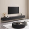 TULAZOU Meuble TV/Banc TV/Meuble TV Suspendu – Blank - 200cm – 2 Compartiments spacieux – Style Contemporain Meuble Salon - Noir