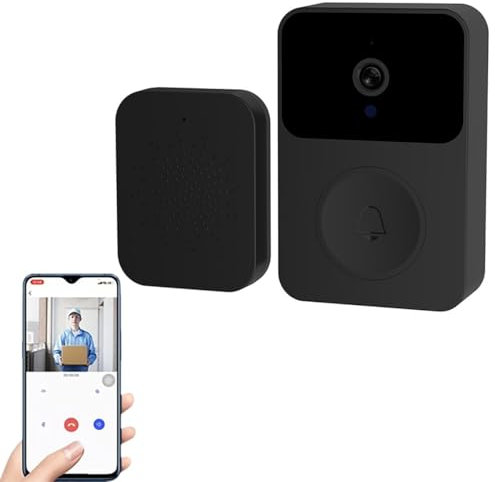 Doorbell Camera Wireless,Video Door Bells Wireless,WiFi Video Doorbell with Camera Smart Security Doorbell,2-Way Audio,Night Vision,Cloud Storage,Motion Detection,Rechargeable Batteries(Black)