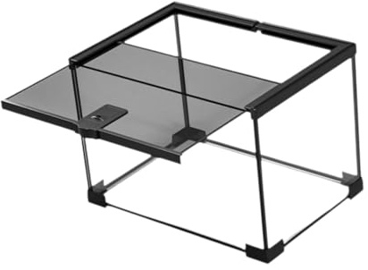 MotiveTech Reptilien Terrarium Glas Reptilienbehälter mit Schiebetür Zuchtbox Transparentes Tragbares Habitat Atmungsaktiv für Reptilenzucht Heimtiere Hobbyraum, 30cmx20cmx20cm