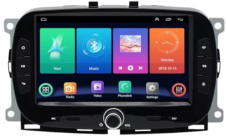 7 Radio Android 15 para Fiat 500 (2016-2019) Pantalla táctil