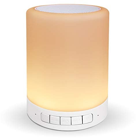 Tabooh Portable RGB LED Touch Dimmable Mood Lamp Speaker, USB Rechargeable, 6 Colour Changing, Wireless Connection, Plastic, Metal, Glass, Multicolor