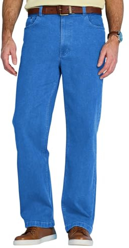 Chums Men's Denim Jean in Stretch Fabric Side Elasticated Waistband for Comfort Stonewash Finish Light Blue 40W / 33L