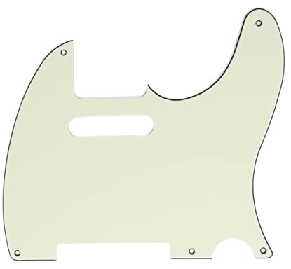 Musiclily 5 Löcher Vintage Tele Pickguard Gitarren Schlagbrett für Fender American/Mexican Telecaster E-Gitarre, 3 lagig Mint Green