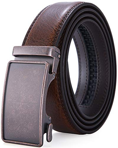 Nelbons Gürtel Herren, Gürtel Ratsche Gürtel Automatikschließe für Herren Anzug Business Kleidung,Breit 35mm,Größe Angepasst
