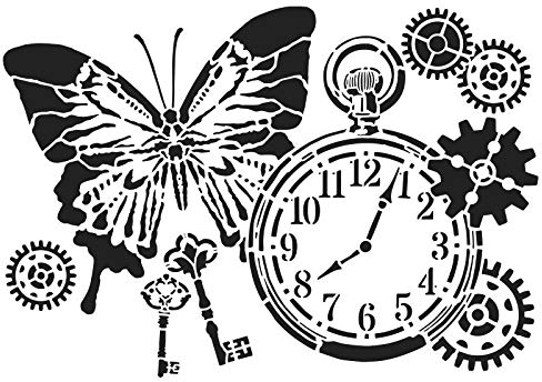 Ideen mit Herz Laser-Kunststoff-Schablone | DIN A4 | Perfekt geeignet für Textilgestaltung, Wandgestaltung, Fenster, Papier, Scrapbooking, Kinder, Basteln, DIY (Schmetterlinge & Co)