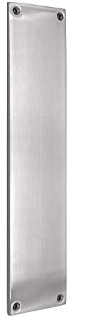 Infinity Decor 5mm Forged Brass Victorian Door Push Finger Plate Various finishes 300mm x 75mm (Satin Chrome)