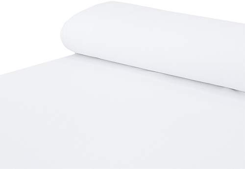 Baumwoll - Sweat Stoff kuschelweich Alpenfleece einfarbig weiß - Meterware ab 25 cm x 150 cm - Stoff zum Nähen