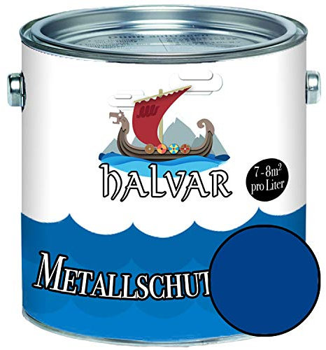 Halvar Metallschutzlack MATT Blau RAL 5000-5024 Metallfarbe besonders robuster Kunstharzlack Wetterbeständig & perfekter Langzeitschutz Metall (5 L, RAL 5002 Ultramarineblau)