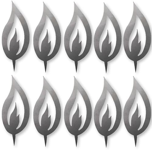 Rostikal 10er Bastelset Metall Flammen 13 cm Winterdeko Basteln Herbstdeko Weihnachten Deko Flamme