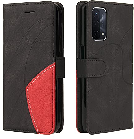 Fatcatparadise Kompatibel mit LG K50 / Q60 Hülle, Leder PU Brieftasche Handyhülle Flip Case Silikon Bumper Schutzhülle Klapphülle. Lederhülle mit Kartenfächern und Standfunktion (Schwarz)