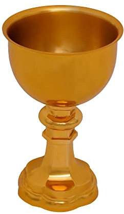 Lord of Battles Brass Plating Large Goblet Medieval Style – Drinking Cup Goblet with Unique Design | Historical Chalice – Tavern Calyx Medieval Recreation LARP Viking