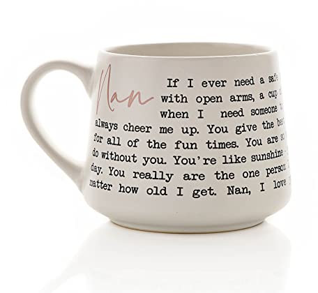 Widdop and Co Stoneware Mug with Sentiment Wording - Nan