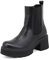 QUEEN HELENA Chelsea Boots Stivaletti con Tacco Bassi Senza Lacci Invernali Plateau Casual Donna X27-111 (Nero, Sistema Taglie Calzature EU, Adulto, Donna, Numero, Media, 39)