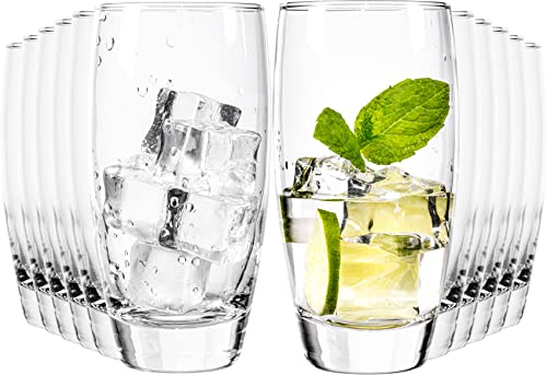 GIESSLE® 12 Stück Wassergläser [ 350 ml groß ] Trinkglas Longdrinkgläser Set