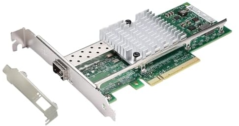 QSFPTEK 10G SFP+ Carte RéSeau pour Intel X520-DA1, 10Gb SFP+ Single Port Ethernet PCIE Card avec Chip Intel 82599EN, PCIe 2.0x8, 10G Adaptateur LAN PCI-E Prise en Charge De Windows 7/8/10/Linux/Vmware