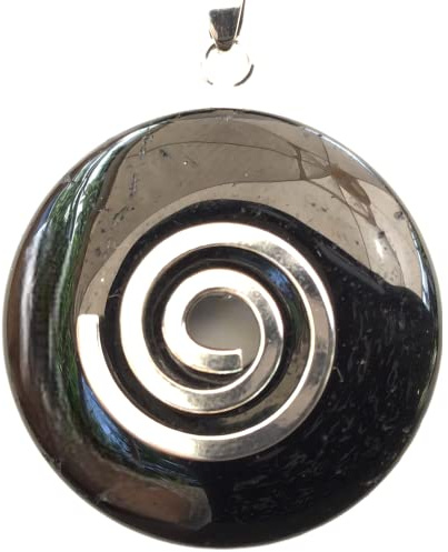 Steinfixx® - Premium Turmalin Donut A+ Qualität optional als Kette mit Silber- oder Goldanhänger und 80cm Lederband | Heilstein | Edelstein | Chakra-Stein