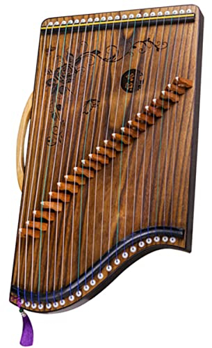 21 Saiten Tragbarer Mini Gu Zheng, Guzheng Fingertrainer Mit Zubehör Und Griff, Geeignet Für Anfänger, Kinder, Erwachsene(Color:VS)