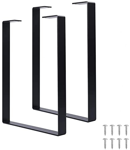 BIZOLE Paquete de 2 Patas de Mesa de Metal - Patas de Banco, Patas de Mesa de Metal trapezoidales de 30x40 cm de Alto para Muebles, Patas de Mesa de Centro, con Hierro Resistente y diseño Industrial