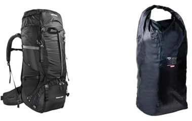 Tatonka Yukon 70+10 - Trekkingrucksack - 80 Liter - black & Schutzsack Universal - Schutzhülle für Rucksäcke bis 130 Liter Volumen - Mit Rollverschluss und Namenschild - Klein zusammenrollbar