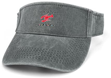 XVBCDFG You're My Lobster Verstellbare undichte Top Cap Baumwolle Denim Sonnenblende Hut für Herren Damen, Holzkohle-Stil, One size