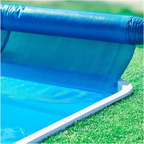 OKUOKA Cubierta Impermeable Cobertor Solar para Piscinas Rectangular 1-10 Metros Mantas solares flotantes para Pool de Cuadros, En el Suelo y en la Piscina del Suelo, Azul (Size : 350cm x 400cm (11