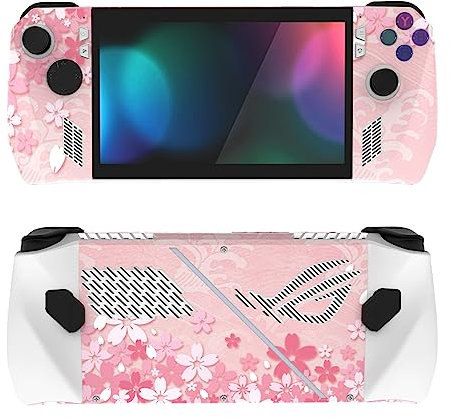 playvital Adesivo Skin per ROG Ally,Adesivi Decal Sticker Vinile Protettiva per ROG Ally Console(2 Set)-Fiori Rosa