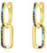 Büroklammer Ohrringe 925 Sterling Silber Geometrische Gold Creolen Ohrringe Abalone Muschel Schmuck Geschenk für Damen Mädchen