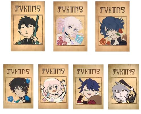 7PCS Honkai: Star Rail Wanted Poster Wandaufkleber Tapete Hängende Malerei