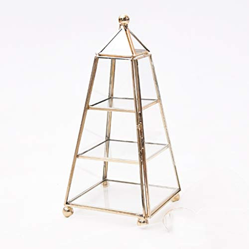 Boîte de Rangement de Bijoux cosmétiques, tiroir Multicouche avec Couvercle en Verre, étagère à Palette, Petite boîte de Rangement de Finition de Bureau