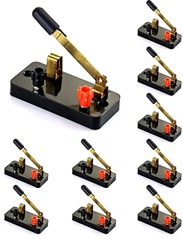 KOLEV 10 Stück einpoliger einpoliger Schalter, Messerschalter: verwendet für Physiklabor, Schule, elektronisches Experimentieren