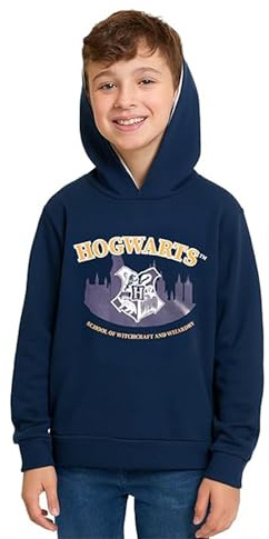 United Labels Harry Potter Pullover mit Kapuze für Jungen, Blau, Hogwarts, Hoodie, Sweatshirt für Kinder, Kapuzenpullover