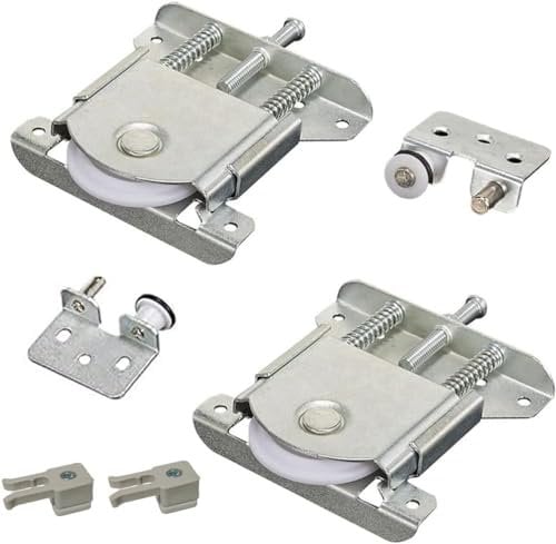 de puerta corredera de armario, kit de puerta corrediza de armario, repuesto para ruedas de puerta corredera de armario, rodillos guías de puerta corredera compatibles con puerta de armario (2)