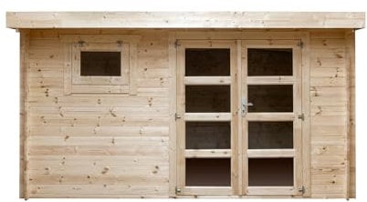 Abri de Jardin en Bois Brut, EP 28mm, Surface utile 9.9m² INT023