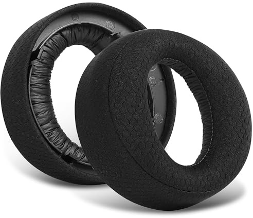 PESLNG Professionelle PU-Leder Ersatz Ohrpolster für Sony PS5 Pulse 3D, Verwendet hochwertigen Memory-Schaumstoff für mehr Komfort und Langlebigkeit. (Netzstoff-Schwarz)