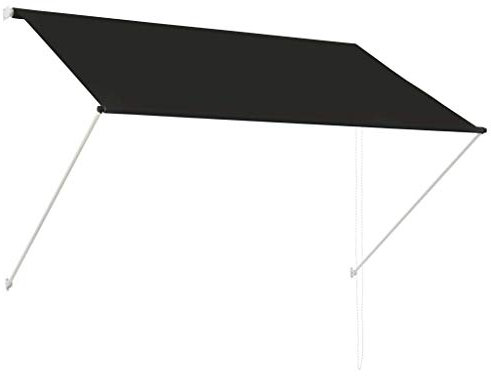 Vopese Toldo retráctil 200x150 cm Gris Antracita Exterior Toldo de Balcón Ángulo Ajustable Impermeable Tela