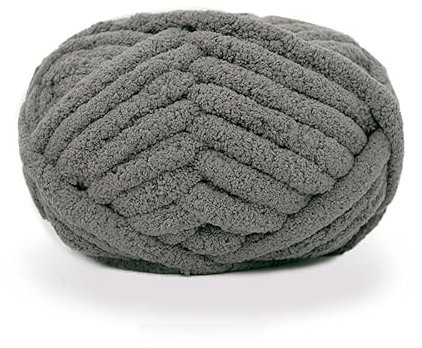maikeduo Dicke Wolle, Diameter 2cm Chunky Wool, Grob Gestrickte Kuscheldecke, Roving Garn Zum Handstricken Häkeln, Grobstrick Weiches Wollgarn Haustier Bett Sofa (grau)