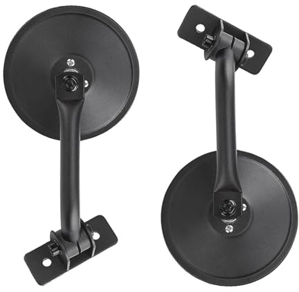 KSJFEQS [Replacement] Tür-Aus-Schnellspanner-Seitenscharnier-Spiegel, rechteckige/runde Spot-Spiegel for Jeep, for Wrangler 1997–2006, for TJ, for LJ, 2007–2018, for JK, for JKU (Color : Round)