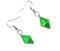 Sims Plumbob Ohrringe, grüner Edelstein, baumelnde Ohrringe, Edelstahl, Harz