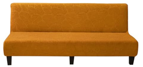 KFDZSW Futon-Bezug Aus Samt | Armlose Sofabettüberzug Stretch Anti-Rutsch Futon Schutzhülle Protector | Möbelschutz Für Armloses Klappsofa (Gelb,Groß)