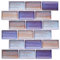 Warmiehomy 3D Tile Stickers Self Adhesive Wall Tiles 30x30cm 36Pcs Peel and Stick Wall Tile Stickers Waterproof Vinyl for Living Room Kitchen Bedroom Bathroom(Purple-Orange-Grey)