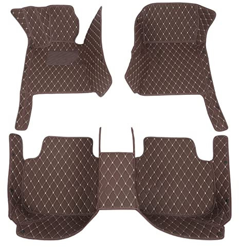 SQWDWEGF Fußmatten Autotepiche Luxus-Leder-3D-Automatten Für Kia Für Ceed 2014 2015 2016 2018 Custom Floor Carpet(Braun)