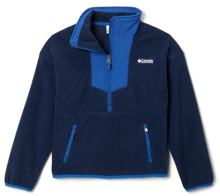 Columbia Unisex Kinder Sequoia Grove Half Zip Fleece Fleecejacke, Collegiate Navy/Mountain Blue, Large