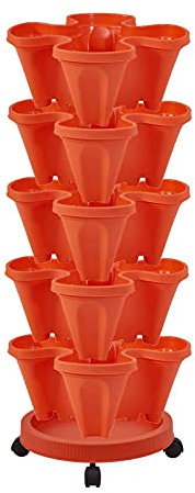 Pot de fleurs vertical empilable à 5 couches avec arrosage automatique pour fraises