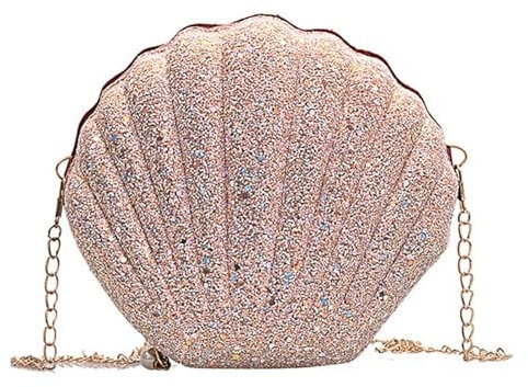 Mayoii Muscheltasche Glitzer Tasche Pailletten Handtasche Abendtasche Elegante Geschenk (Rosa)
